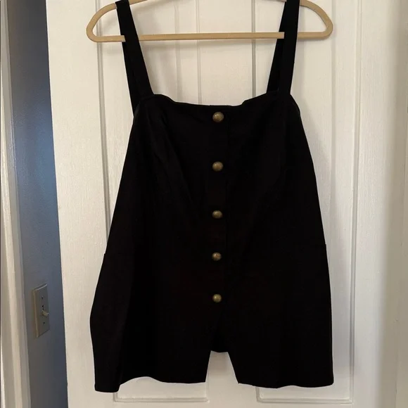 Torrid Black Button Front Bustier Sleeveless Peplum Top Plus Size 3x - Picture 2 of 6